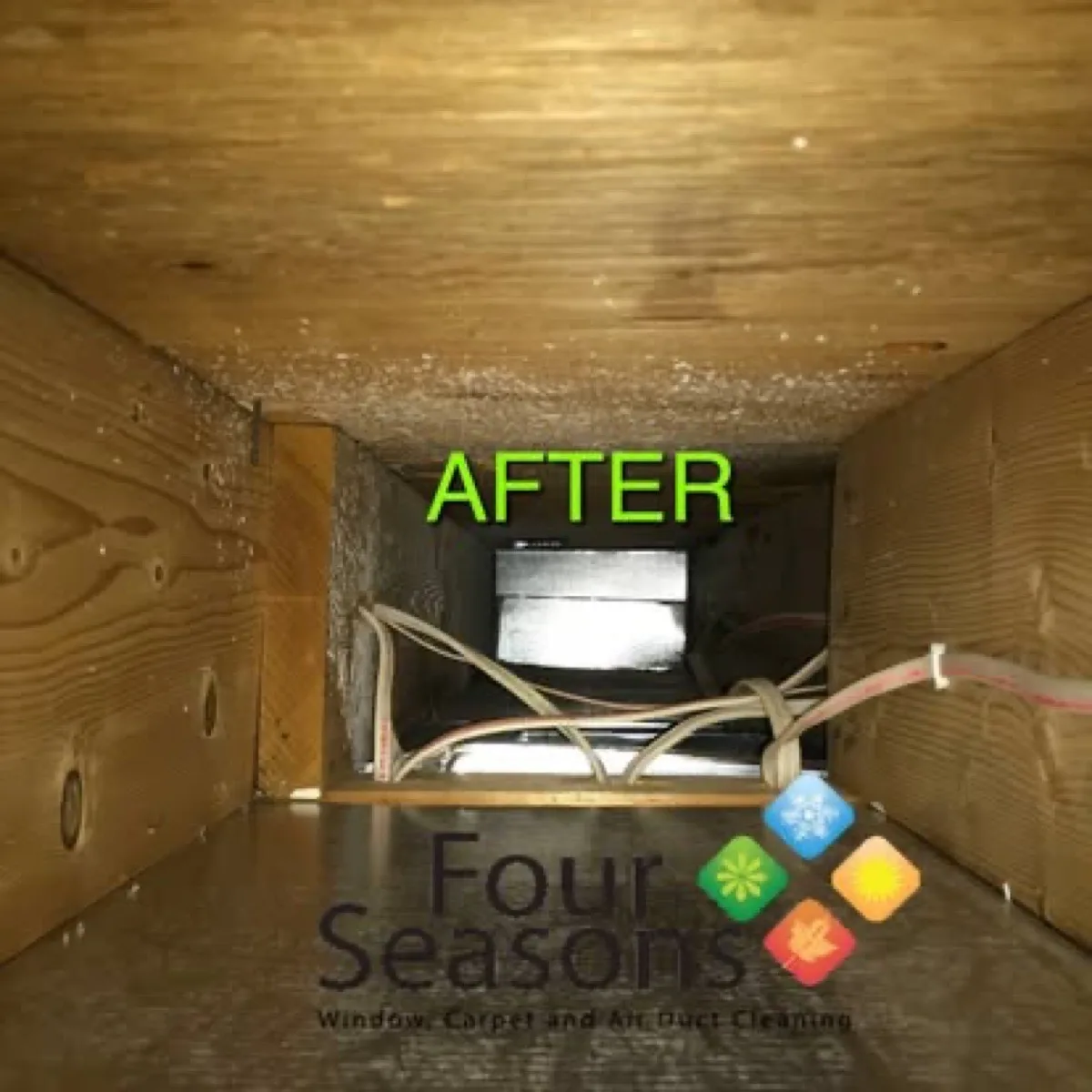 After air duct cleaning: clean bare metal