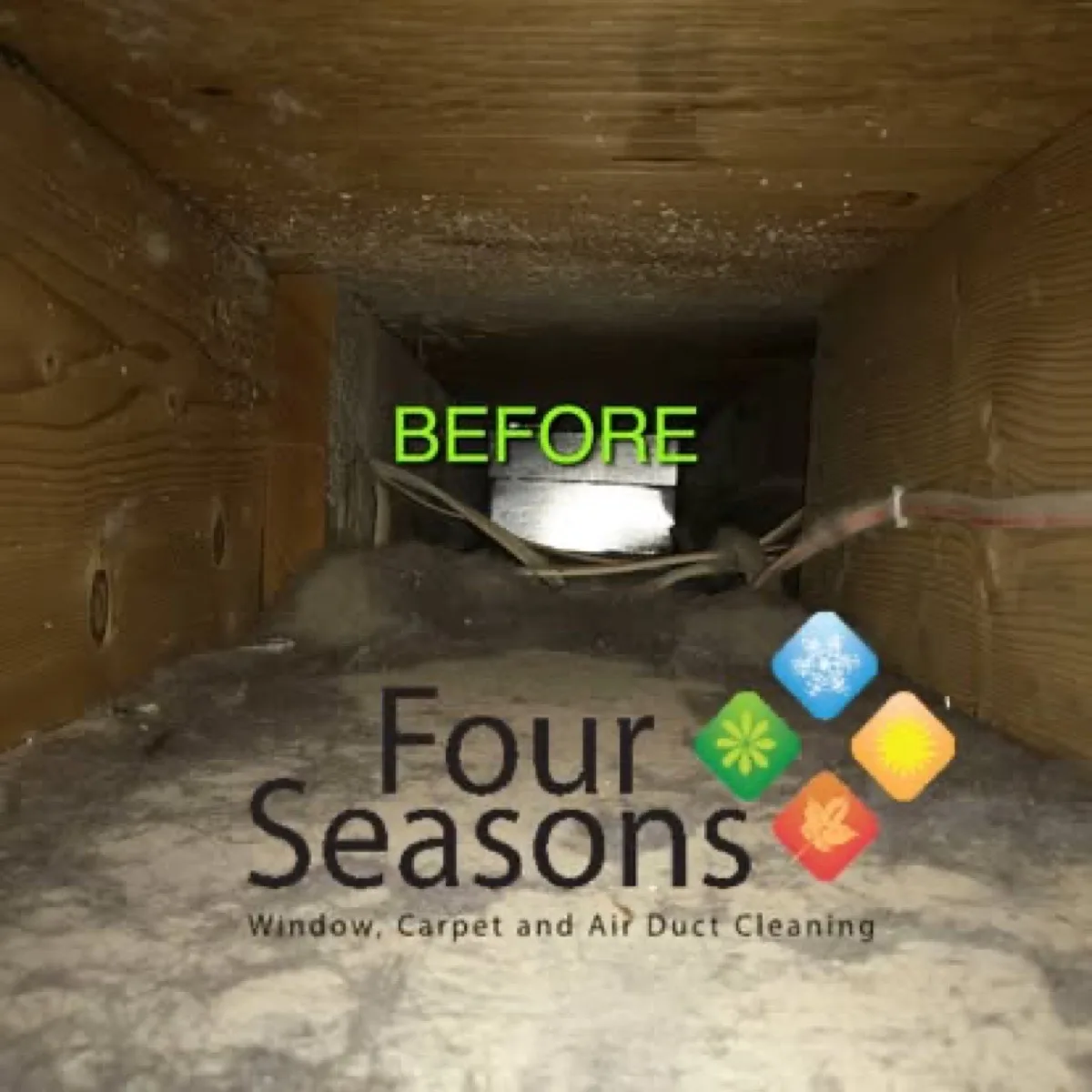 Before air duct cleaning: debris buildup