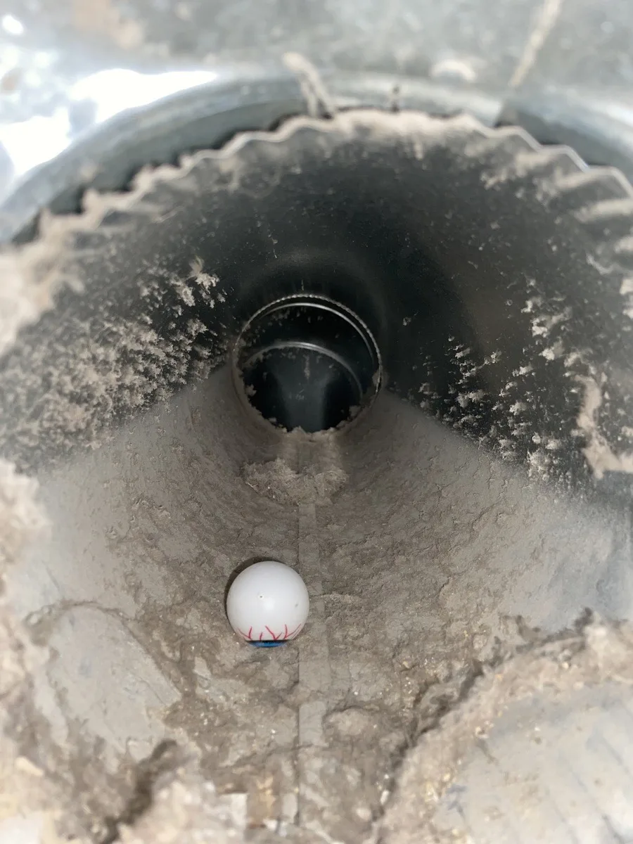 Keeping an eye on progress — toy eyeball found inside a residential air duct