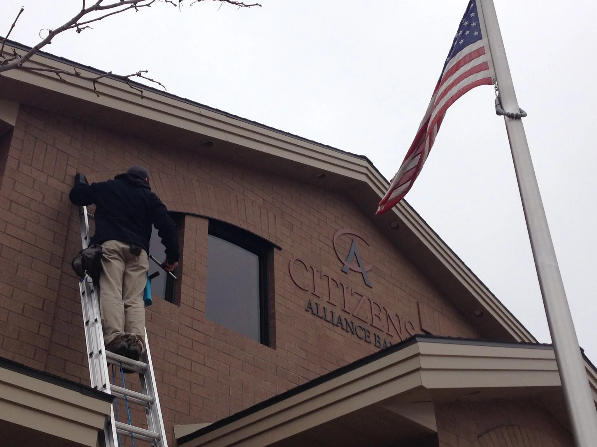 Clean commercial windows after Four Seasons service