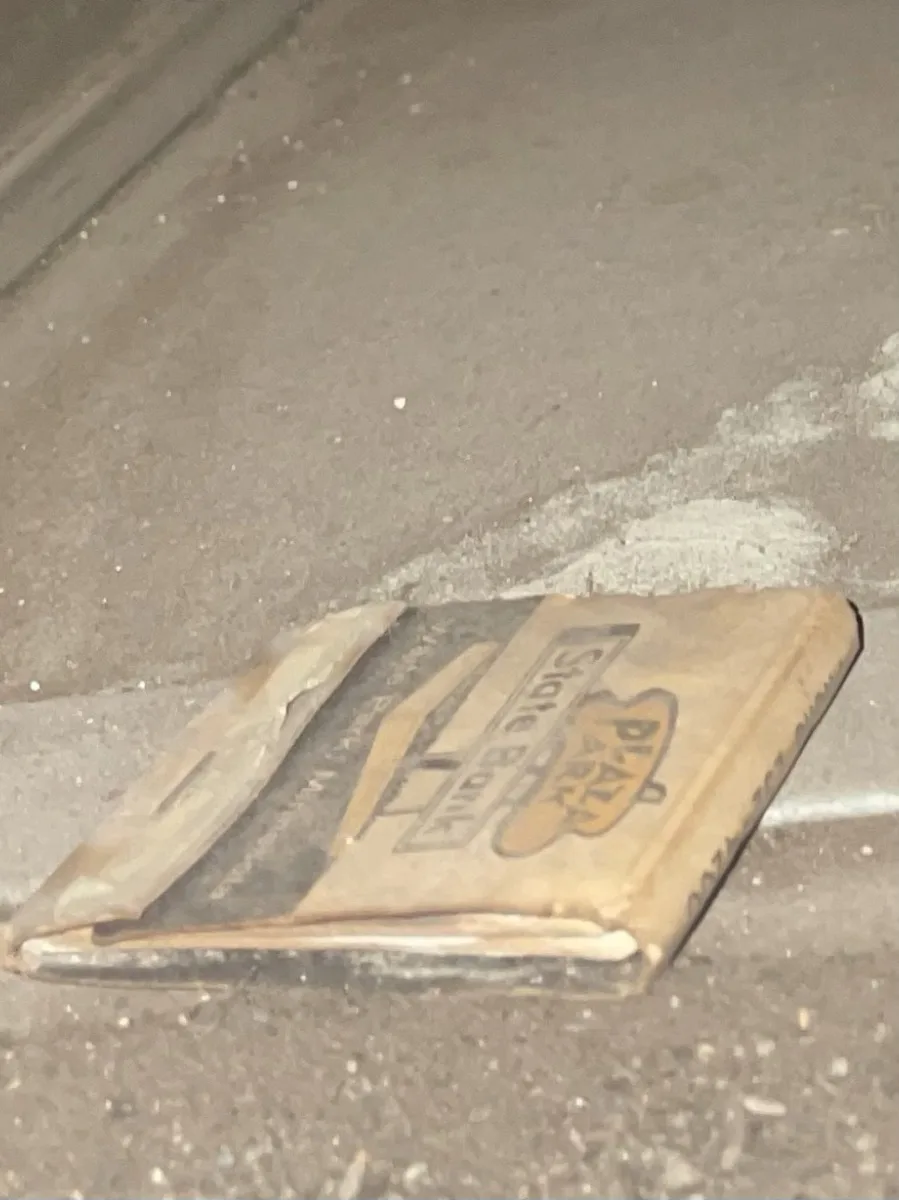 Old matchbook found inside a residential air duct during cleaning service
