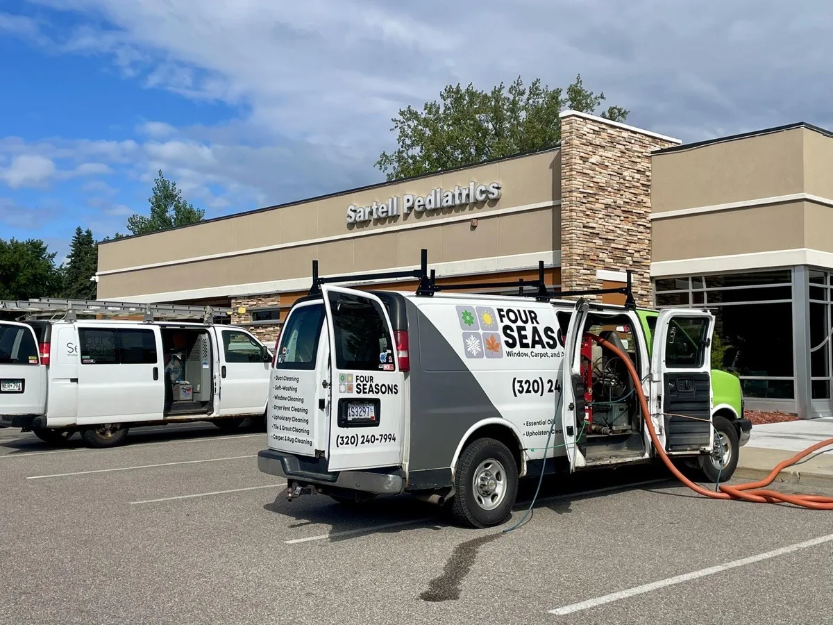 Four Seasons van at a commercial job location